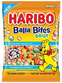 Haribo Balla Bites Sour Peg Bags 4.5oz 12ct