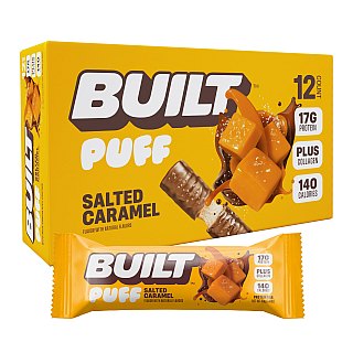BUILT Puff Protein Bar Salted Caramel 1.41 oz 12 ct