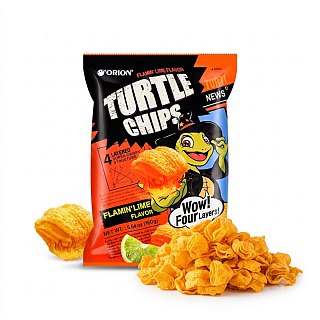 Turtle Chips Korea Flamin Lime 5.64 oz 6 Huge Bags