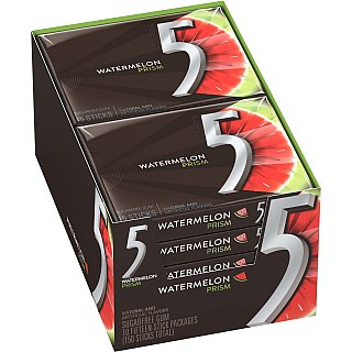 5 Gum Sour Prism Watermelon Gum 15 Stick 10ct