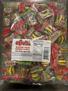 Efrutti Taco Gummies Individually Wrapped Candy 90 ct 2 lb