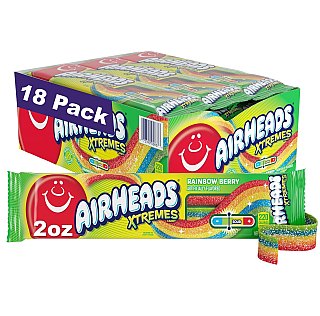 Airheads Tray Xtremes Sour Belts 2oz 18 ct