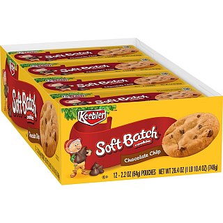 Keebler Original Soft Batch Cookies 12 Count 2.2 Ounce Bags Tray