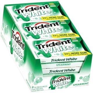Trident White Sugar-Free Spearmint Gum 9 Count 16 Pieces Each