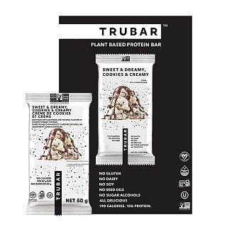 TRUBAR Protein Bar Sweet Dreamy Cookies Cream  1.76oz 12ct