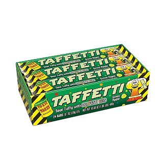 Toxic Waste Taffetti Sour Taffy Candy GREEN APPLE .7 oz 24 ct
