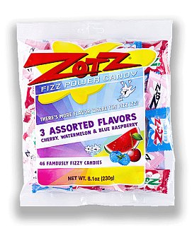 Zotz Italian Fizz Candy Cherry Watermelon Blue Raspberry 46 ct 8.1 oz