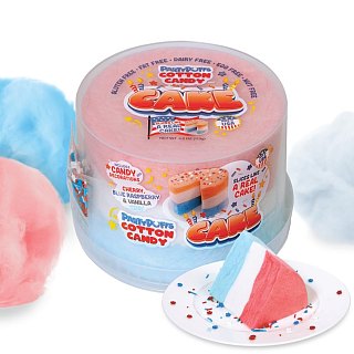 PartyPuffs Red White Blue USA Cotton Candy Cake Tub 4oz Tub