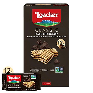 Loacker Classic DARK Chocolate Wafers 1.59oz 12ct Tray