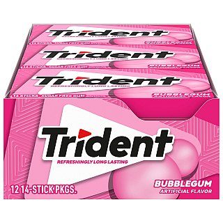 Trident Bubble Gum 12 Ct 14 Sticks Each Tray