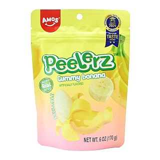 Amos Peelerz Gummy Banana 12 Count 6 Ounce Bag
