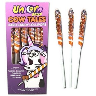 Adams & Brooks Unicorn Cow Tales Lollipops 24 ct
