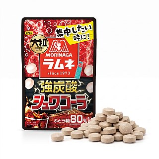 Morinaga Japan Ramune Strong Fizzy Candy Cola Flavor .88oz 10ct Peg Tray