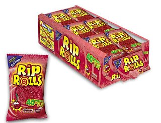 Rip Rolls Cherry Sweet & Sour Fruit Rolls 1.4 oz 24ct