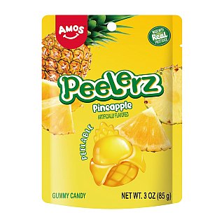 Amos Peelerz Candy Peelable Gummy Pineapple 3 oz 12 ct