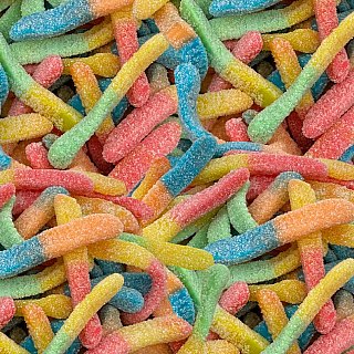 Kervan Gummy Candy Sour Neon Worms 5 POUND BAG