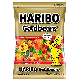 Haribo Goldbears Gold Bear Gummy 5 Pound Bulk Bag