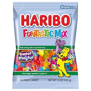 Haribo Funtastic Mix Gummy Candy Peg Bag 5oz 12 Pack