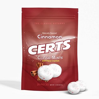 Certs Cinnamon Nostalgic Mints 20 piece Bag 12ct Tray