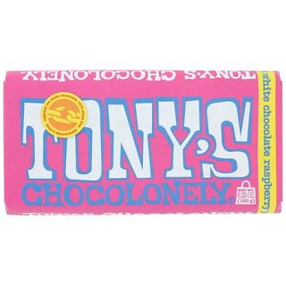 Tony's Chocolonely 6.53 Oz Bar White Chocolate Raspberry Popping