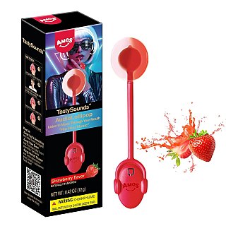 Amos Tasty Sound Music Lollipop Hip Hop Strawberry 6 ct