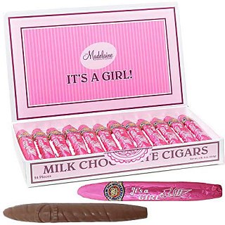 Madelaine Milk Chocolate Cigars It's a Girl Baby Shower 24 COUNT