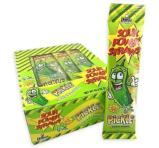 Sour Power Pickle Flavor Sour Straws Limited Edition 1.75 oz 24ct