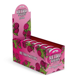 Retro Sours Raspberry Hard Candy 2.12 oz 8 ct Tray