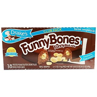 Drakes Funny Bones Peanut Butter Creme Cakes 4.1 oz 6ct