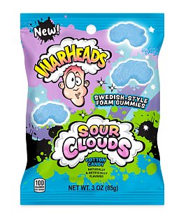 Warheads Sour Clouds Swedish Style Cotton Candy Gummy 3oz 12ct
