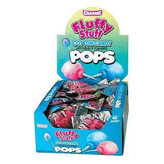 Charms Fluffy Stuff Cotton Candy Pops 48 Count