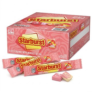 Starburst Fruit Cream Single Chewy Candy 2.07 oz 24ct Tray