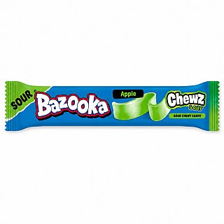 Bazooka UK Chews Sour Chewy Candy Bar Apple 14g 60ct Tray