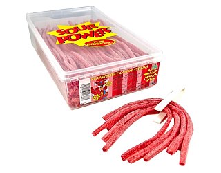 Dorval Sour Power Straw Tubes Candy Strawberry  Tub 2.5lb