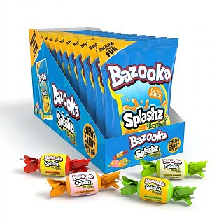 Bazooka UK Splashz Jelly Filled Chewy Candy 120g 12ct Peg Tray