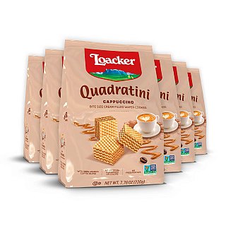 Loacker Quadratini Cappucino Wafer Bite Size Cookie Bag 7.76 oz 6ct