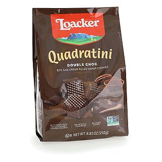 Loacker Quadratini Double Chocolate Wafer Cookie Bag 8.82 oz 6ct