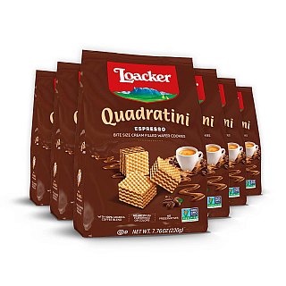 Loacker Quadratini Espresso Wafer Bite Size Cookie Bag 7.76 oz 6ct