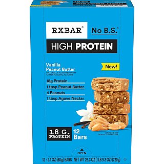 RX Bar HIGH Protein Bar Vanilla Peanut Butter 2.1 oz 12 ct
