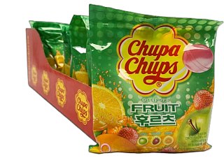Chupa Chup Korea Import Fruit Lollipop 3.9oz Bag 10ct Tray