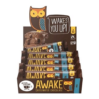 Awake Caffeine Chocolate Bar Milk Chocolate 1.2oz 20 ct