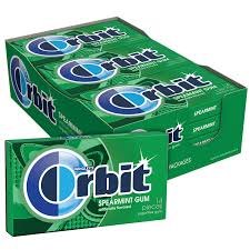 Orbit Spearmint Sugar Free Chewing Gum 12 Count 14 Pieces Each Tray