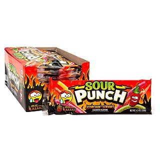 Sour Punch Scorchin Spicy Straws  4.5oz 12 ct