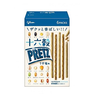 GLICO Japan Import Pretz 16 Grain Light Salt  Sticks 2.11 oz 5ct