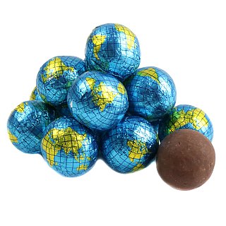 Madelaine World Globe Chocolate Foil Balls 5lb