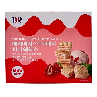 Baskin Robbins Korea Very Berry Strawberry Mini Wafer 3.5oz 6 Pack