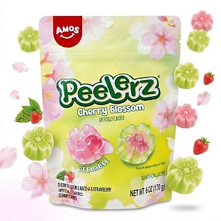 Amos Peelerz  Cherry Blossom Peelable Gummy Candy 6oz 12 Pack