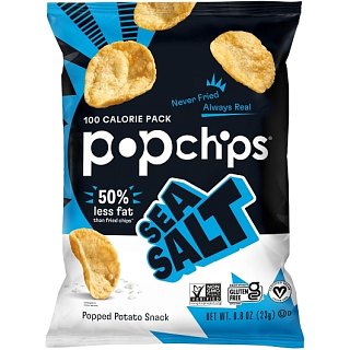 Popchips Popped Potato Chips SEA SALT 0.8 oz 24ct