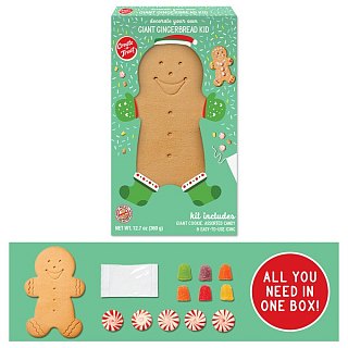 Create a Treat Christmas Giant Gingerbread Kid Cookie Kit 12.7oz 4 Pack