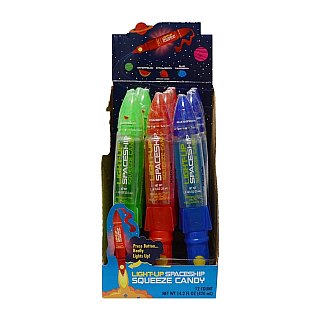 Koko Light Up Spaceship Rocket Squeeze Candy 1.18 oz 12 ct